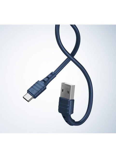 Data Cable-Zero Sense Series 2.4A High Elastic Tpe Fast Charge Data Cable Rc-179A-Blue