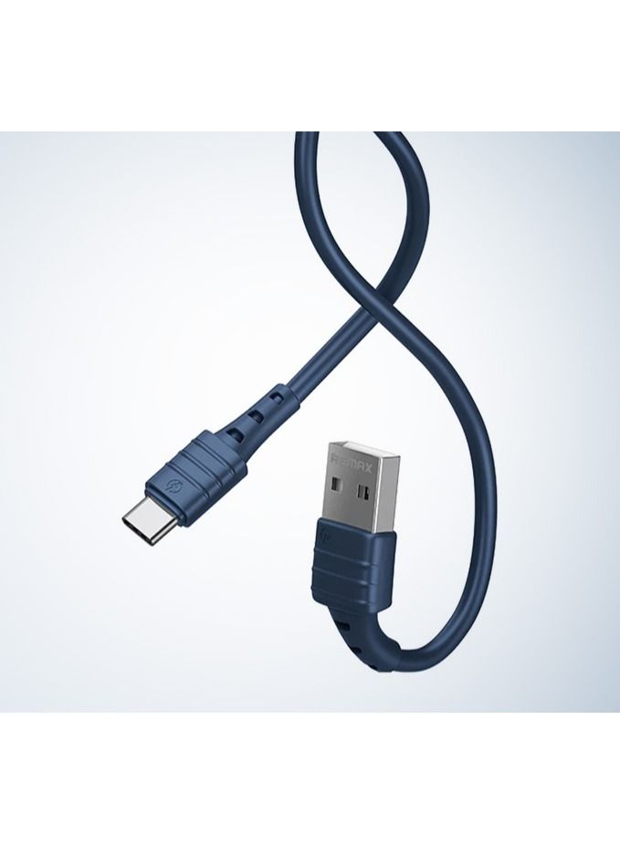 Data Cable-Zero Sense Series 2.4A High Elastic Tpe Fast Charge Data Cable Rc-179A-Blue