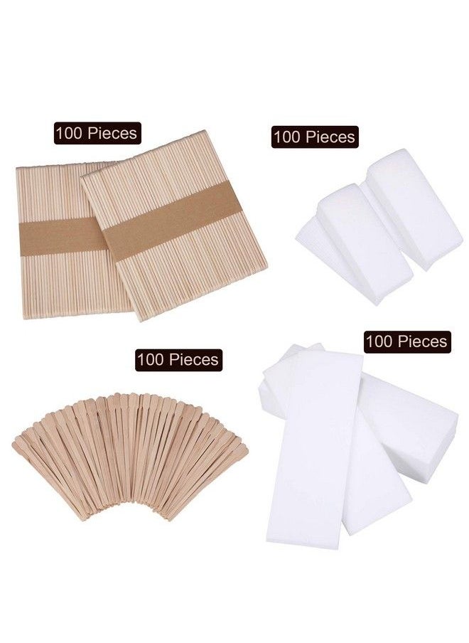 Yaomiao 400 Pieces Wax Strips Sticks Kit Nonwoven Waxing Strips Hair Removal Strip With Wax Applicator Stick For Body Skin Facial Hair Removal Tools  - Image 4