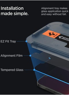 Spigen Glastr Ez Fit Privacy for iPhone 13 Pro MAX and iPhone 14 PLUS Tempered Glass Screen Protector with Auto Align Technology - 2 Pack  - Image 3