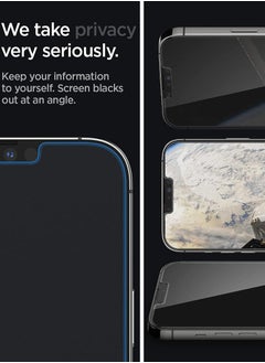 Spigen Glastr Ez Fit Privacy for iPhone 13 Pro MAX and iPhone 14 PLUS Tempered Glass Screen Protector with Auto Align Technology - 2 Pack  - Image 5