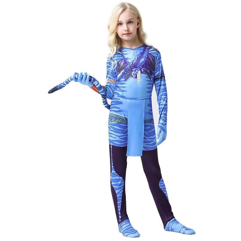 Y&D Neytiri Jake Sully Zentai Suits Cosplay Costume Boys' Girls' Kids Halloween Carnival - Image 5