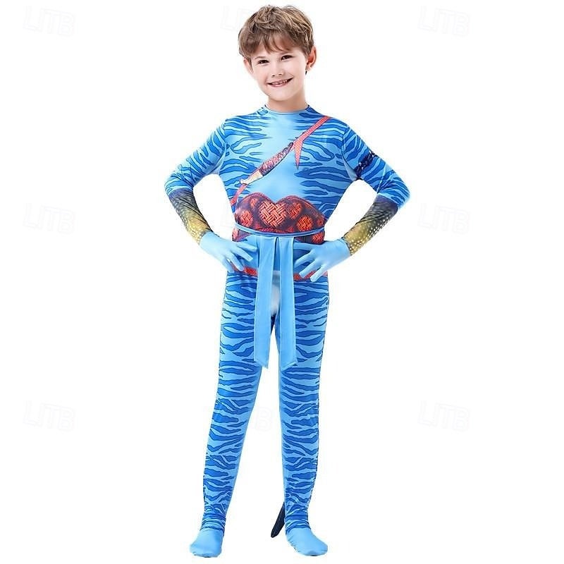 Y&D Neytiri Jake Sully Zentai Suits Cosplay Costume Boys' Girls' Kids Halloween Carnival - Image 1