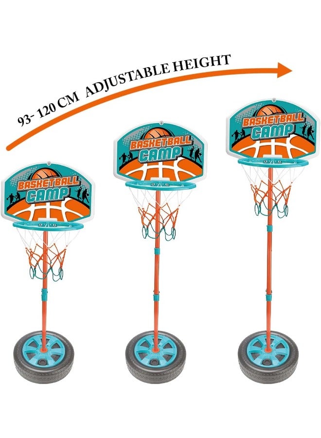 TOY GARDEN Adjustable Basketball Hoop Set with Ball and Pump Portable Sports Hoop with Height Adjustable Stand and Large Base for Indoor Outdoor Play for Kids and Beginners Court Practice Game - Image 3