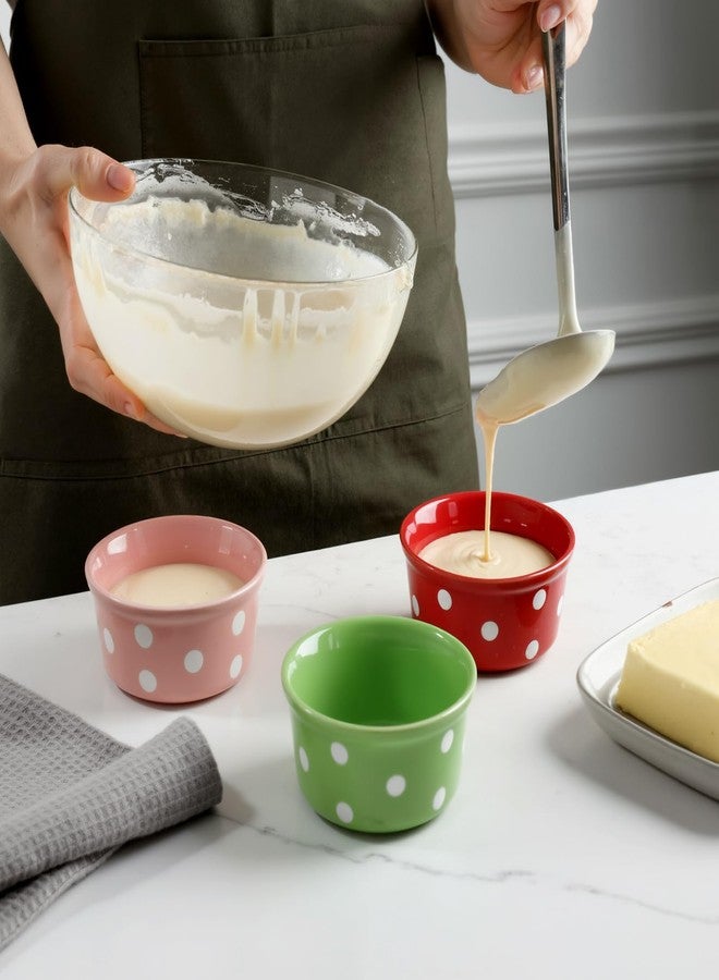 Teecyhooo 6 Pack 6 oz Colorful Ice Cream Ceramic Bowls Ceramic Ramekins Oven Safe Small Dessert Cups Porcelain Baking Cups Single Mini Bowls for Personal Pudding Souffle Serving Dip - Image 5
