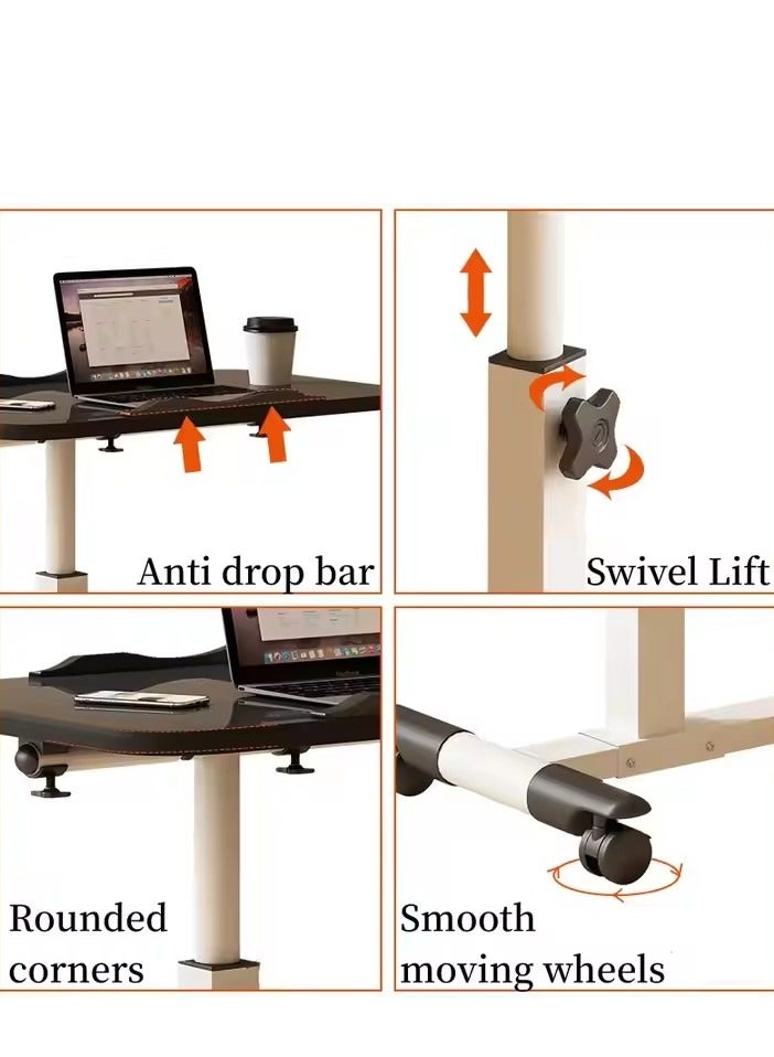 Y&D Lifting and Rotating Laptop Desk Adjustable Laptop Table Adjustable Standing Table With Wheels 60*40cm For Sofa Bedside Coffee Table  - Image 5