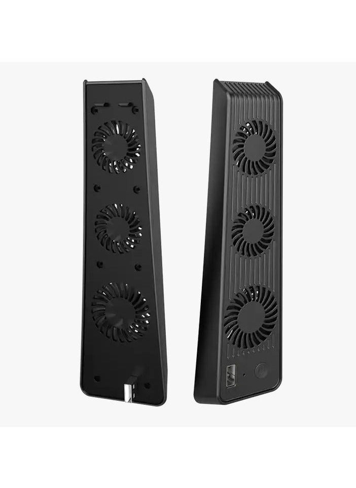 XiuWoo - Playstation 5 Cooling Fan with LED light and USB port, Strong and Silent Exhaust with 3 Fans for PS5 Disc and Digital Edition, Self-Starting and Quiet Mode - Image 1
