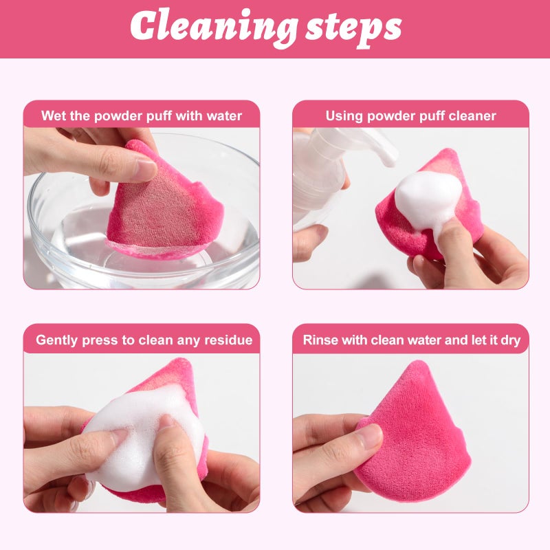 BS Mall BS-MALL BS-MALL Triangle Powder Puff Face Makeup Sponge Soft Triangle Powder Puffs for Loose Powder Body Powder Cosmetic Foundation Sponge Pack of 7 (A-Pink) - Image 3