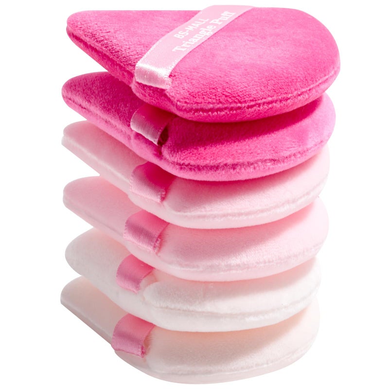 BS Mall BS-MALL BS-MALL Triangle Powder Puff Face Makeup Sponge Soft Triangle Powder Puffs for Loose Powder Body Powder Cosmetic Foundation Sponge Pack of 7 (A-Pink) - Image 1