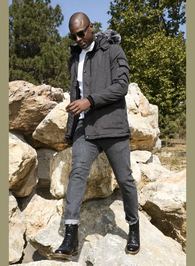 Buratti Plush Lined Waterproof, Windproof, Cold-Resistant Slim Fit Jacket for Men - JACKET 5711051