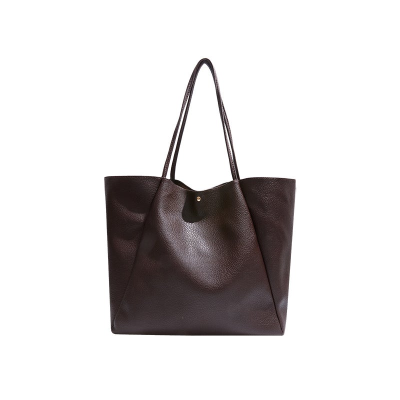 Large Capacity Women's Retro PU Tote Bag 2025 for Work Commute - Image 5