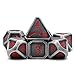 Haxtec Ancient Silver Metal DND Dice Set DD 7PCS Large Rounded Antiue Iron RPG Dice Red Numbers for Dungeons and Dragons TTRPG Game GiftsStandard size - Image 4