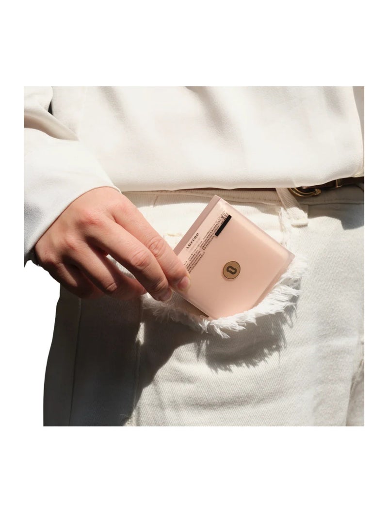 Lofree Glamor Magnetic Power Bank 5000mAh, 15W Wireless Charging, 22.5W USB-C Fast Charging, Magnetic Portable Charger with LED Light Effects, Mirror Design, Compact & Lightweight, Peach Dawn color - Image 3