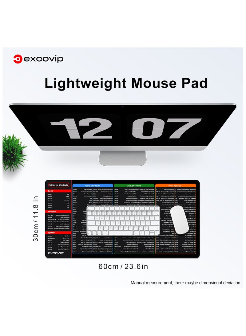 excovip Large Mouse Pad, Office Shortcut Mouse Pad, Extended Computer Mouse Pad/Desk Mat with Stitched Edges for Word/Excel/PPT (600x300mm) SA0190 - Image 5