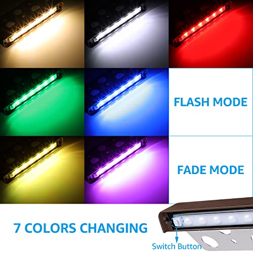LEONLITE 8-Pack Premium Series RGB 7 Inch 3W LED Retaining Wall Lights Swivel, Color Changing Hardscape Lighting Low Voltage, 12V-24V AC/DC LED Landscape Hardscape Paver Light, Outdoor Step Light, ETL - Image 2