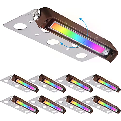LEONLITE 8-Pack Premium Series RGB 7 Inch 3W LED Retaining Wall Lights Swivel, Color Changing Hardscape Lighting Low Voltage, 12V-24V AC/DC LED Landscape Hardscape Paver Light, Outdoor Step Light, ETL - Image 1
