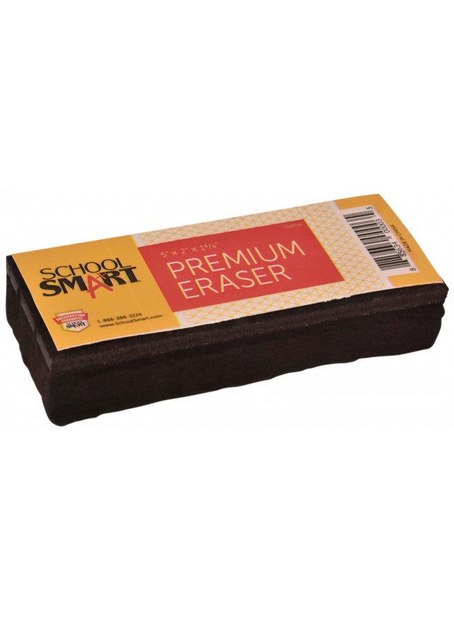 School Smart Premium Chalkboard Eraser, 5 L x 2 W x 1 H in, Felt, Black/White - 009219 - Image 4
