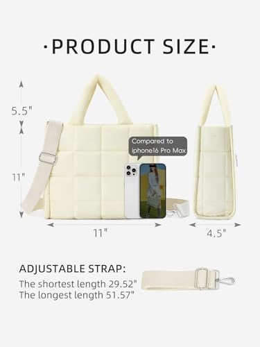 WESTBRONCO Puffer Crossbody Bags for Women Quilted Tote Bag Puffy Weekender Overnight Bag Nylon Shoulder Handbag - Image 2