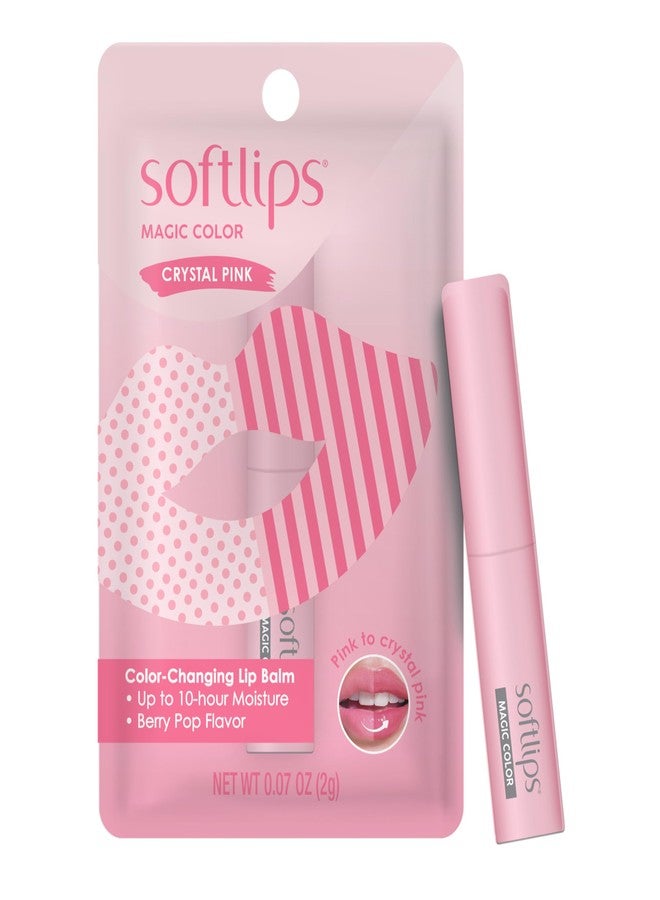 Softlips Magic Color Lip Balm, Crystal Pink Tint, Color-Changing Lip Care, Hydrating, 10-Hour Moisture for All-Day Softness, Berry Pop Flavor, 1 Tube - Image 1