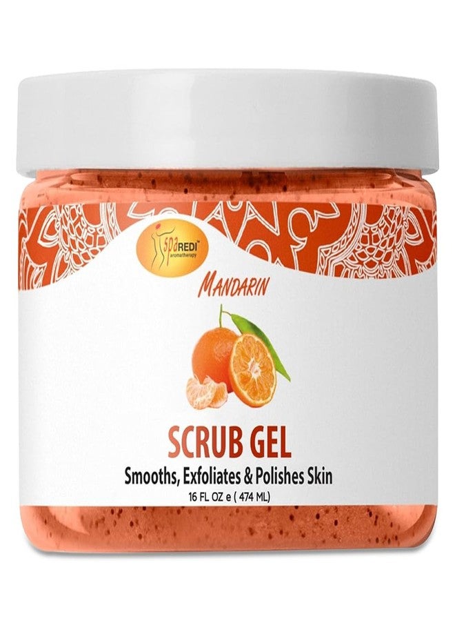 SPA REDI - Exfoliating Scrub Pumice Gel, Mandarin, 16 Oz - Manicure, Pedicure and Body Exfoliator Infused with Hyaluronic Acid, Amino Acids, Panthenol and Comfrey Extract - Image 1