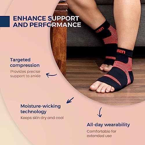 Sorgen Compression Compression Ankle Sleeve | Ankle Socks for Plantar Fasciitis, Arch Support, Foot & Ankle Swelling, Achilles Tendon, Heel Pain, Injury Recovery. (LARGE) - Image 3