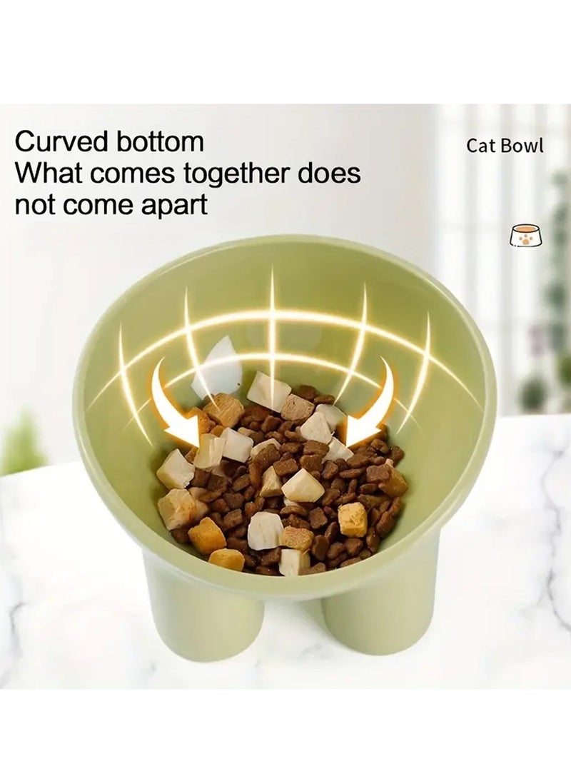 Elevated Cat Bowl with Stand - Neck-Friendly, Anti-Tip Plastic Feeding Dish for Cats, Elephant Leg, Slanted Mouth, Water Feeding - Image 5