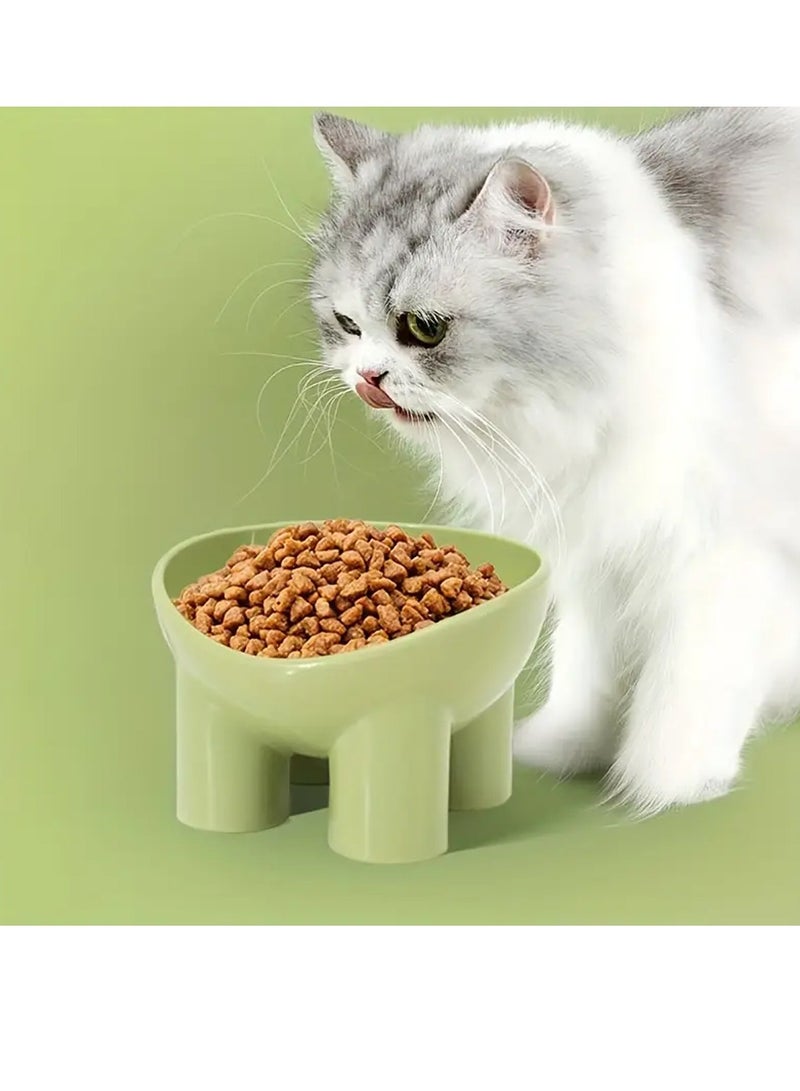 Elevated Cat Bowl with Stand - Neck-Friendly, Anti-Tip Plastic Feeding Dish for Cats, Elephant Leg, Slanted Mouth, Water Feeding - Image 3
