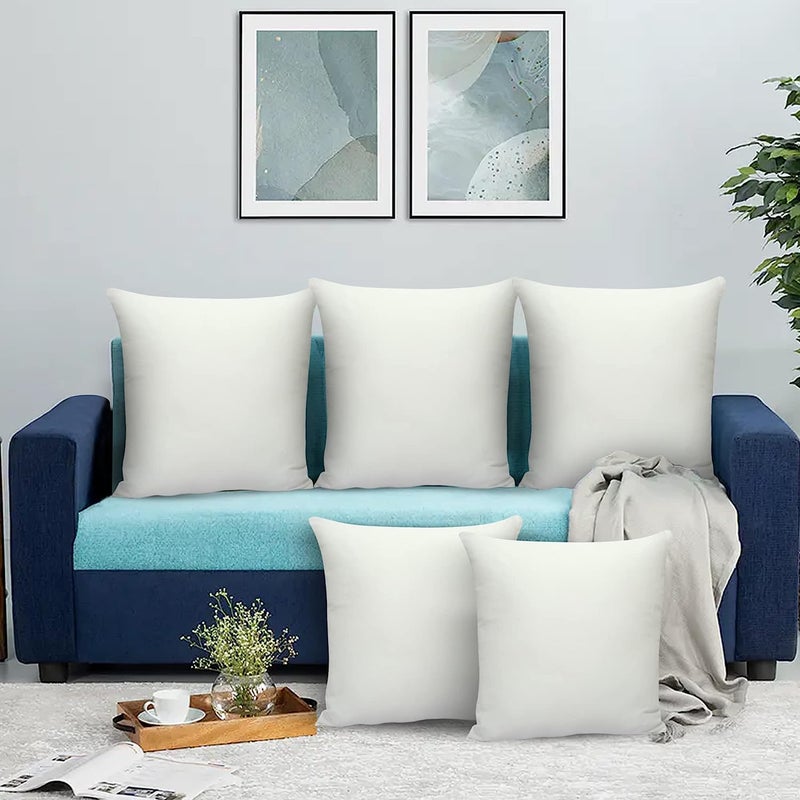 ROYAL TREND® Hotel Quality Polyester Blend 16x16-inch White Square Cushion Fillers (Pack of 5) (Cushion 16 x 16 inches) - Image 1