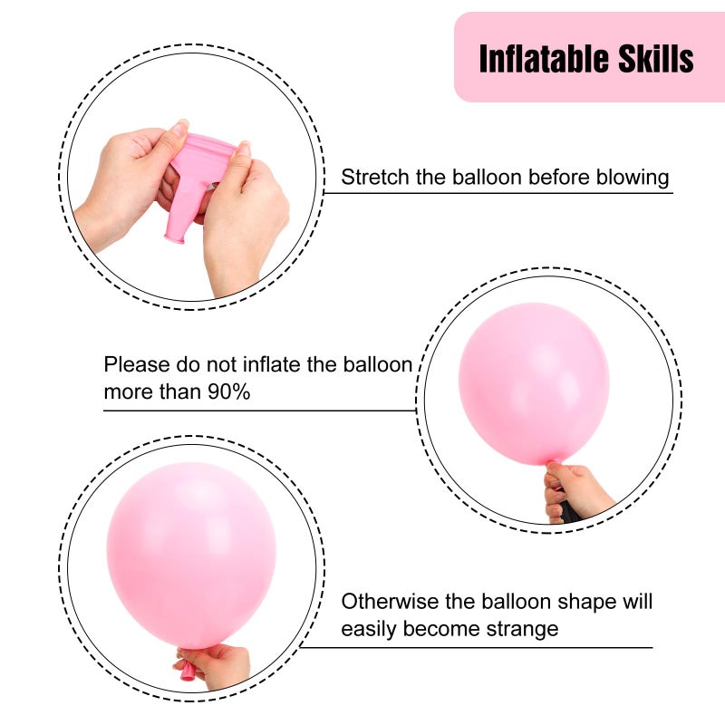 RUBFAC 154pcs Pastel Pink Balloons Different Sizes 18 12 10 5 Inches for Garland Arch, Light Pink Balloons for Birthday Valentine's Day Baby Shower Gender Reveal Wedding Party Decoration - Image 3