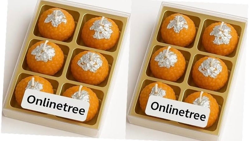 OnlineTree Laddu-Shaped UnScented Candles, Pack of 2 (6 Pieces Each),Laddoo Candle,Lado Candle,Natural Soy Wax, Smokeless & Long-Lasting-Decorative Aromatherapy Candles for Home, Bedroom & Gifting - Image 5