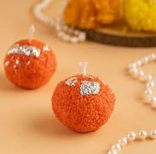 OnlineTree Laddu-Shaped UnScented Candles, Pack of 2 (6 Pieces Each),Laddoo Candle,Lado Candle,Natural Soy Wax, Smokeless & Long-Lasting-Decorative Aromatherapy Candles for Home, Bedroom & Gifting - Image 2
