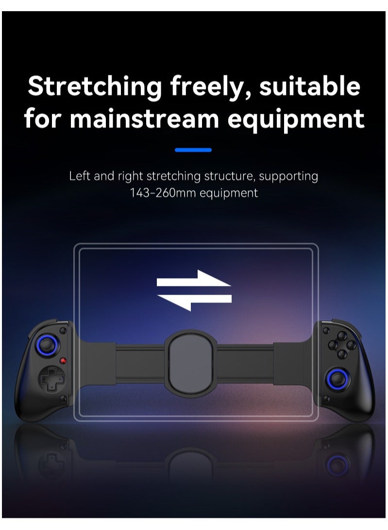 Generic - Classic Wireless Gamepad D11 Stretch Bluetooth Gaming Controller Hall Linear Trigger 3D Joystick Dual Motor Vibration Turbo Burst Function Support Android iOS PC Switch Black - Image 1