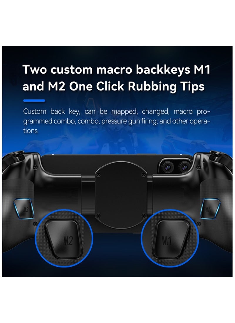 Generic - Classic Wireless Gamepad D11 Stretch Bluetooth Gaming Controller Hall Linear Trigger 3D Joystick Dual Motor Vibration Turbo Burst Function Support Android iOS PC Switch Black - Image 1