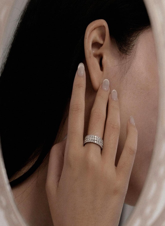 Diamonbliss مجموعة خواتم ديامون بليس مارلين مونرو الأبدية | مجموعة من 3 خواتم فضة استرلينية 925 بتصميم لانهائي للنساء | 4.24 قيراط من الزركونيا المكعبة المقطوعة بشكل دائري (8) - Image 2