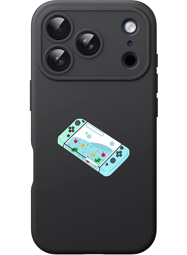 Theodor Protective Slim Fit Case Liquid Silicone Cover with Full Body Protection Anti-Scratch Shockproof Case For Apple iPhone 17 Pro (Black) Console - Image 1