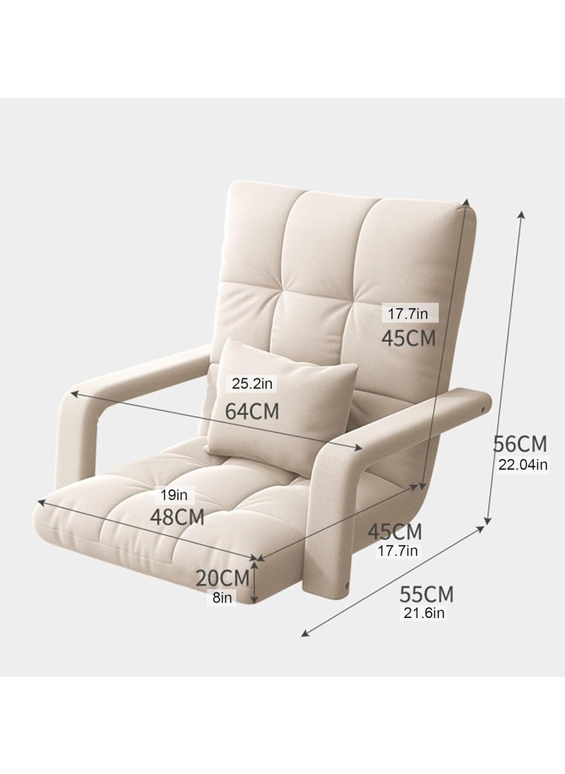 Chaise Lounge Sofa, 5 Angle Adjustment Recliner Chair With Armrests, Folding Floor Lounger With Pillow For Living Room Office - pzsku/ZFDDC083BA26229787B1FZ/45/_/1730789446/875edaea-6679-41f2-a7cb-4551b70de551