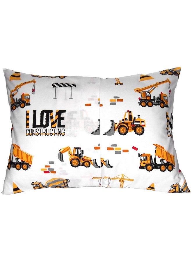 Comfy Turtles Toddler Pillowcase 13 x 18 Cotton - Toddler Pillow Cases for Travel Pillows, Truck Tractor Pillows for Boys, Pillowcase Boys - The Little Builder - Image 2