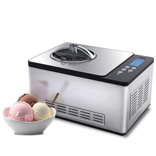 Whynter Ice Cream Maker Machine Automatic 2.1 Qt. with Built-In Compressor, LCD Digital Display & Timer, No Pre-Freezing, ICM-200LS, Stainless Steel - Image 1