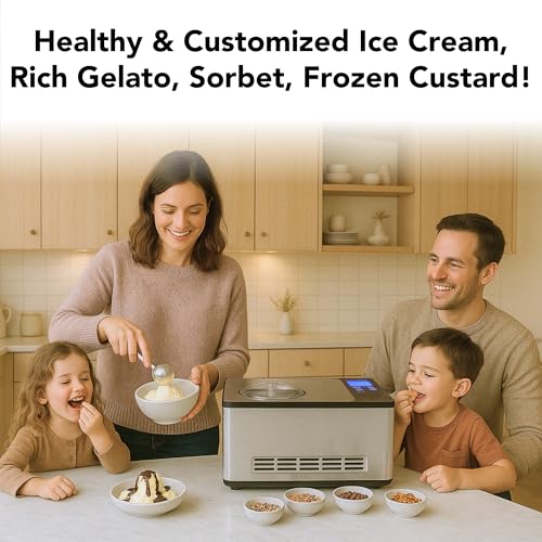 Whynter Ice Cream Maker Machine Automatic 2.1 Qt. with Built-In Compressor, LCD Digital Display & Timer, No Pre-Freezing, ICM-200LS, Stainless Steel - Image 5