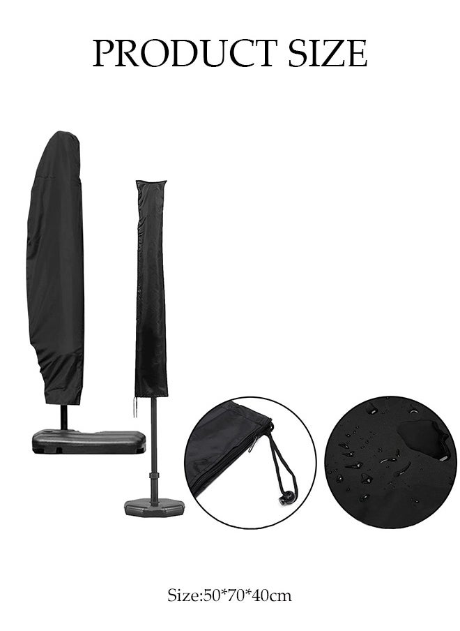 DUNISO Outdoor Umbrella Cover，Outdoor Parasol Cover，Weatherproof UV Anti Windproof and Snow Safe Outdoor for Cantilever Parasol，Banana Shaped Umbrella Cover，Black,265CM(50*70*40cm)  - Image 2