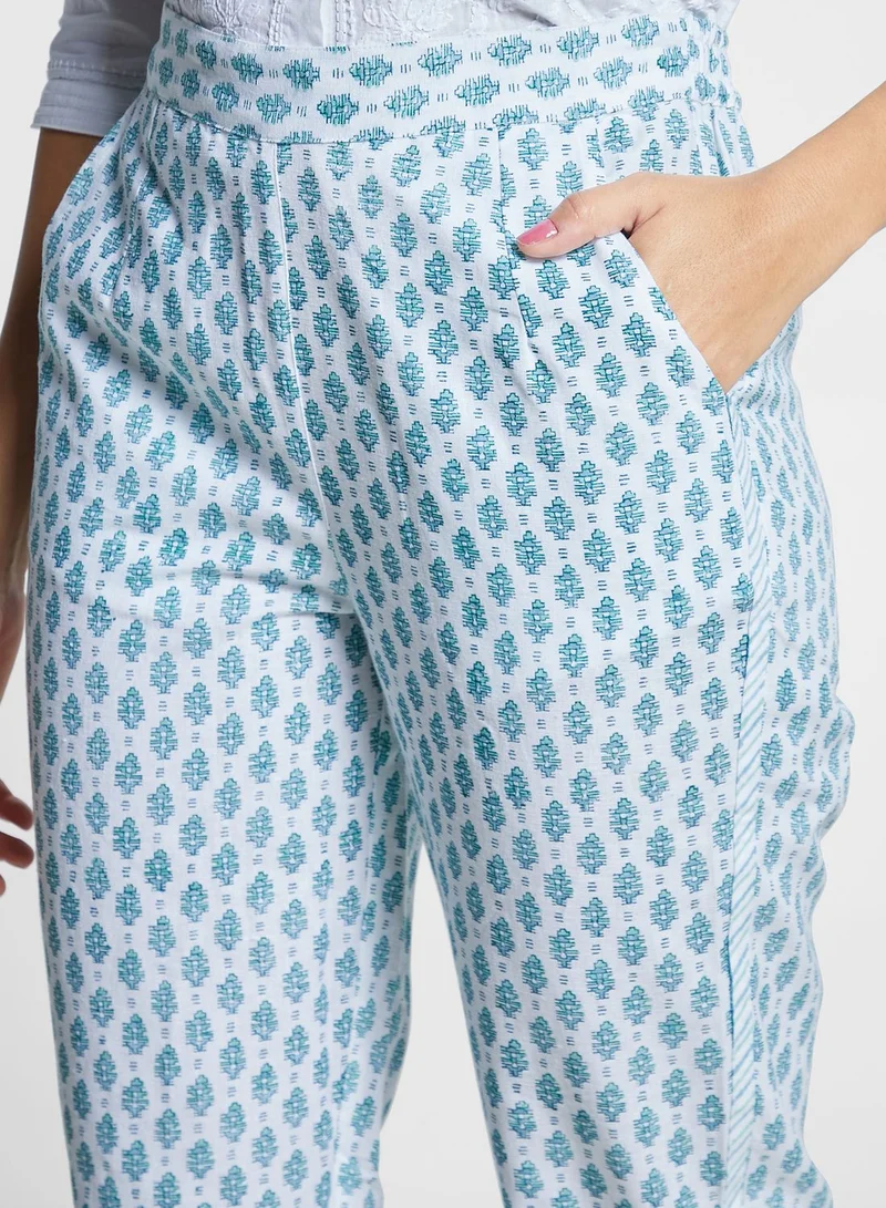Fabindia Printed High Waist Pants