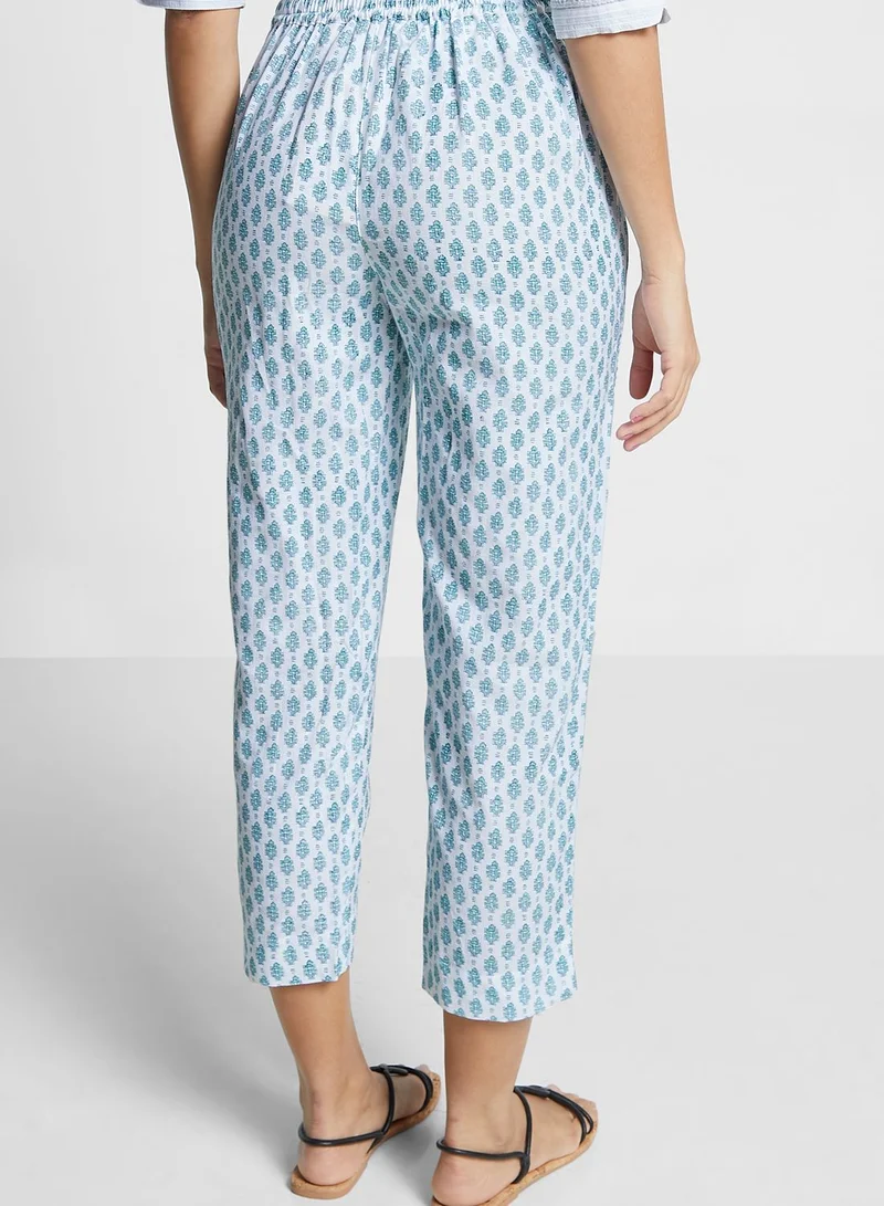 Fabindia Printed High Waist Pants