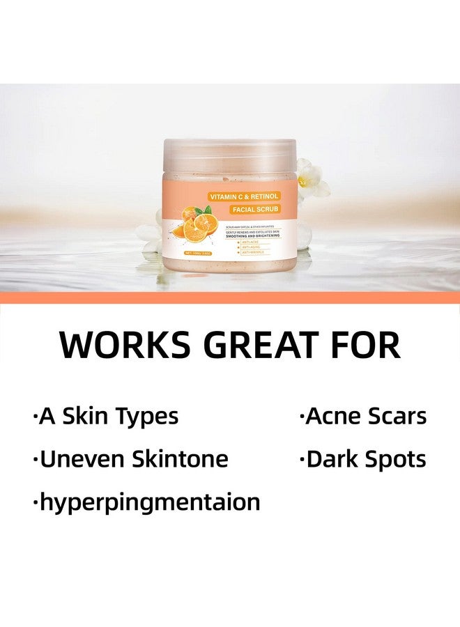 YAFUSIPE Vitamin C and Retinol Facial Scrub Face Scrub Exfoliating Face Wash Vitamin C Facial Body Scrub Microdermabrasion Facial Scrub Face Exfoliate Exfoliator for Blackhead Ingrown Hair KP Bump Eraser 3.5OZ - Image 4