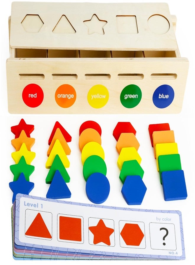 LovesTown Wooden Shape Sorting Box Montessori Learning Toy for Toddlers Early Educational Sorting and Matching Game - Image 1