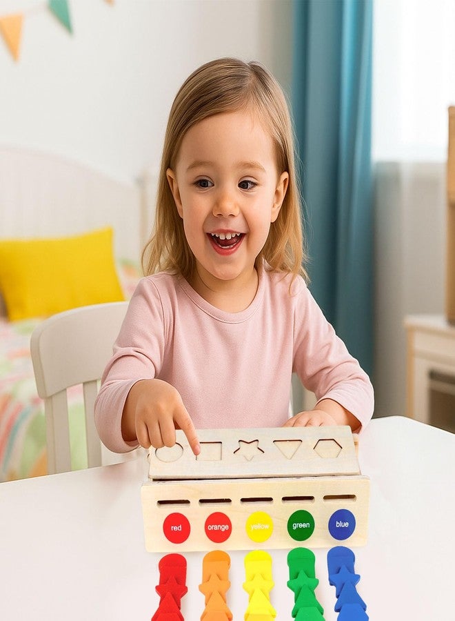 LovesTown Wooden Shape Sorting Box Montessori Learning Toy for Toddlers Early Educational Sorting and Matching Game - Image 3