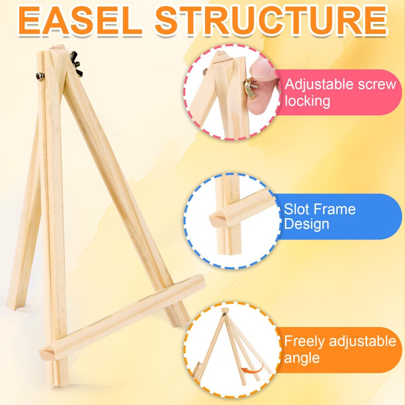 ESRICH 4 Pack 9 Inch Wood Easels - Tripod Painting Easels for Art & Crafts, Portable Canvas Holders - Image 3