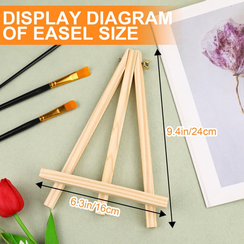 ESRICH 4 Pack 9 Inch Wood Easels - Tripod Painting Easels for Art & Crafts, Portable Canvas Holders - Image 2