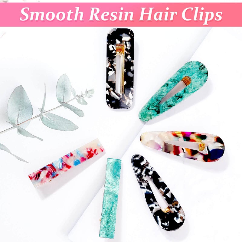 cridoz 30 Pcs Acrylic Resin Barrettes, Cridoz Barrettes and Pearl Hair Clips for Women, Banges Hair Accessories - Image 4
