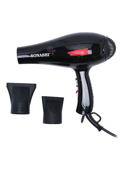 SONASHI Powerful Hair Dryer 2000W, 2 Speed & 3 Heat Setting, Highquality motor with Cold & Hot Wind with Cool Shot Function For Frizz Free Shine with Detachable Cap Hair Dryer for All Hairs SHD-3009 Black