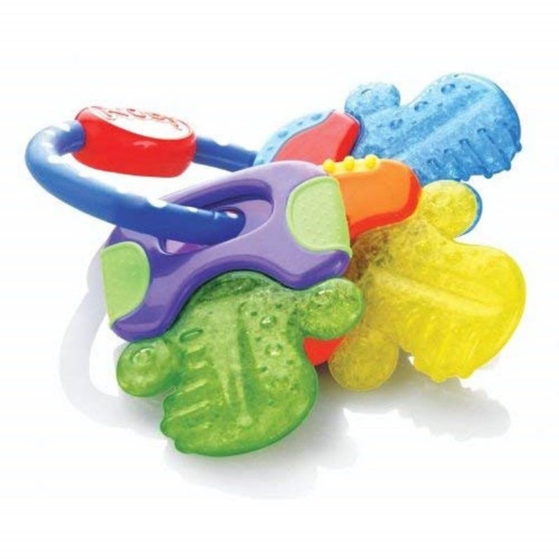 Nuby Ice Gel Teether Keys, 1 Pack Multicolor Keys on Blue Ring - Image 5